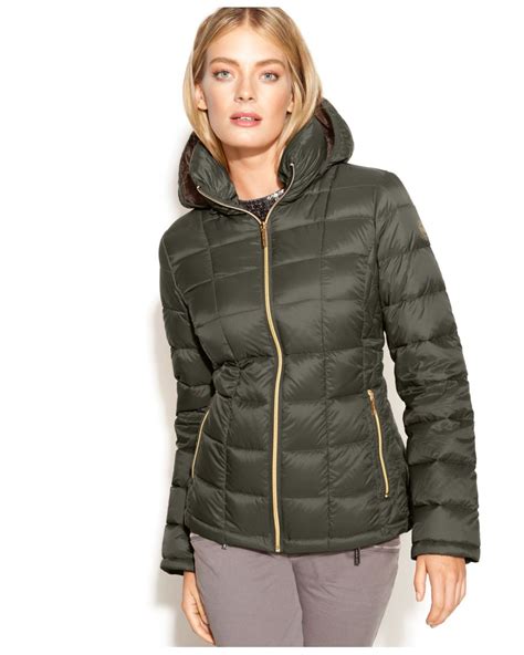 michael kors packable down jacket green|Michael Kors packable jacket women.